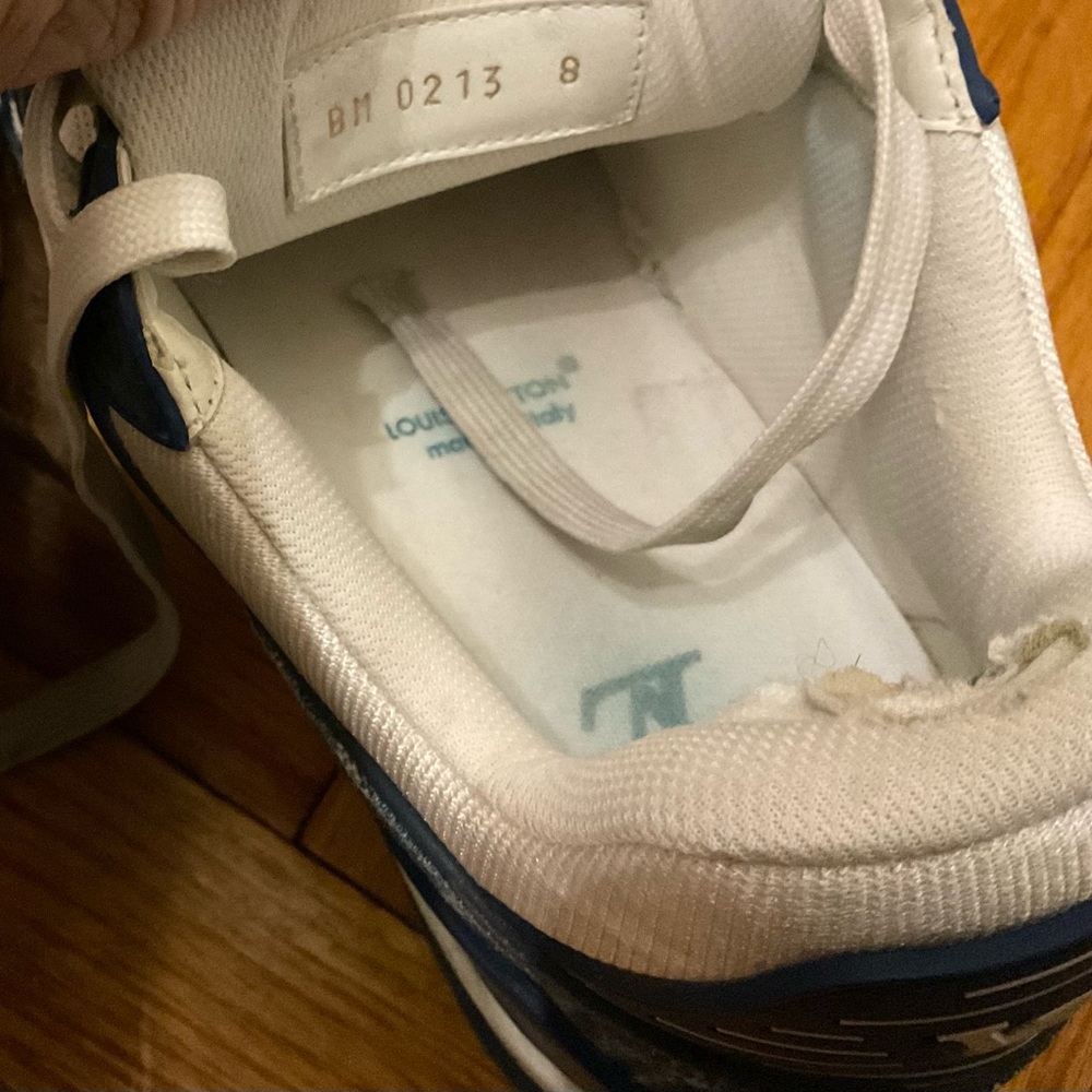 Louis Vuitton White and Blue Sneakers - Picture 3 of 5